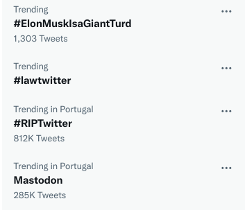 a screenshot of twitter's trending hashtags